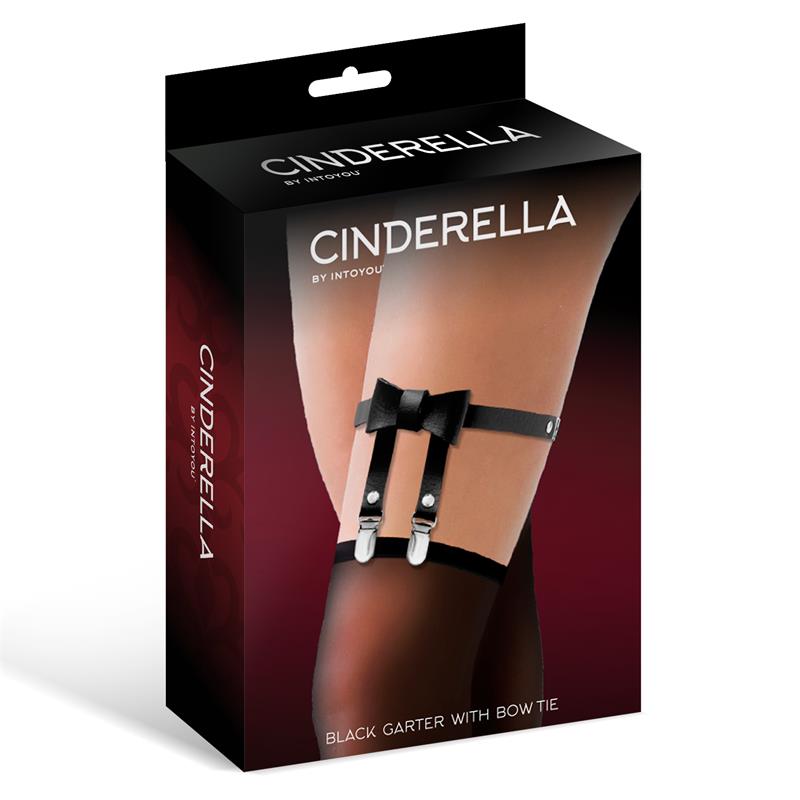 CINDERELLA - GARTER WITH BOW TIE VEGAN LEATHER ONE SIZE