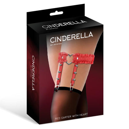 CINDERELLA - GARTER WITH HEART AND RUFFLES VEGAN LEATHER ONE SIZE