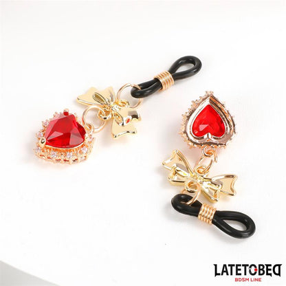 LATETOBED BDSM LINE - GEM PENDANT NIPPLE CLAMPS