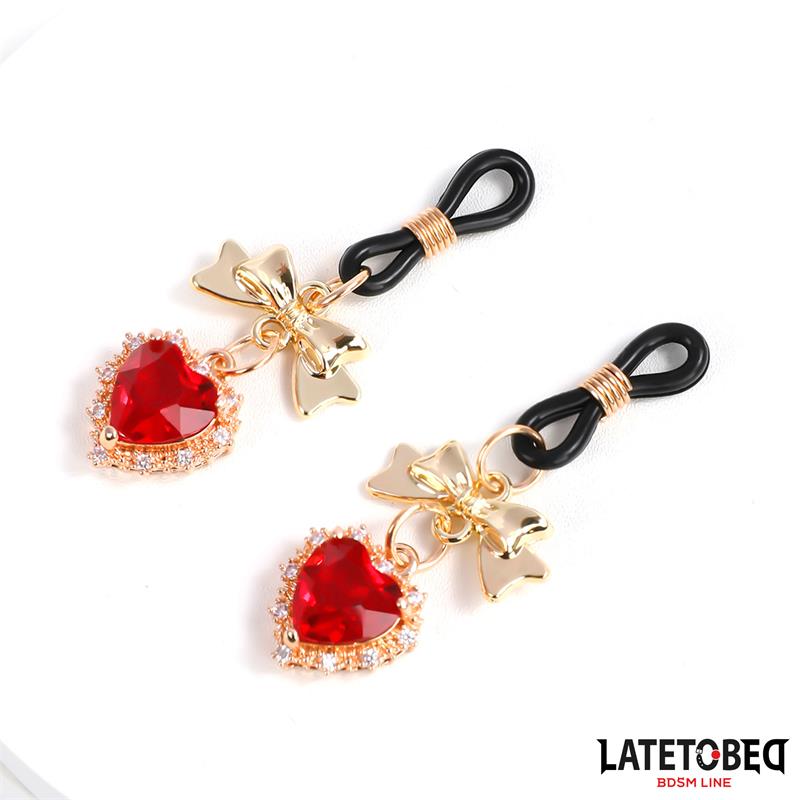 LATETOBED BDSM LINE - GEM PENDANT NIPPLE CLAMPS