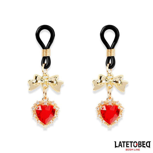 LATETOBED BDSM LINE - GEM PENDANT NIPPLE CLAMPS