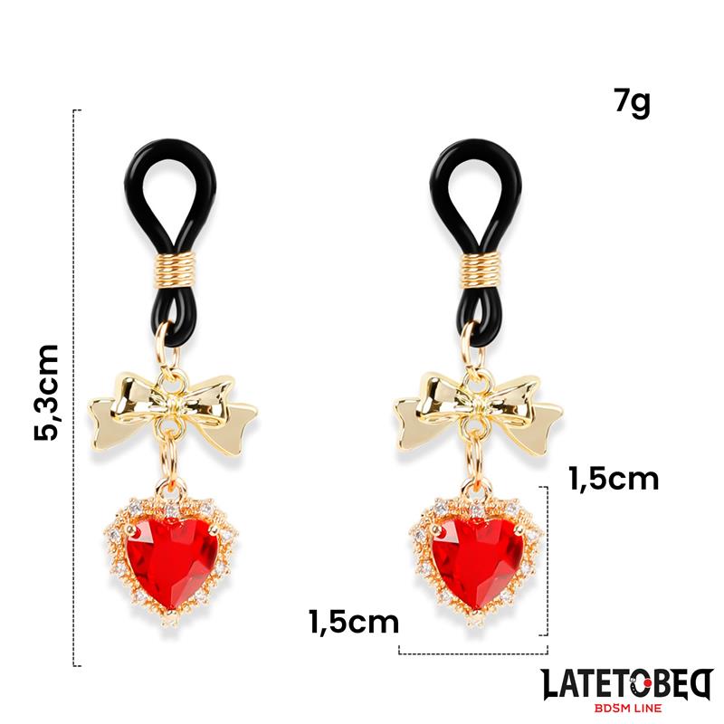 LATETOBED BDSM LINE - GEM PENDANT NIPPLE CLAMPS