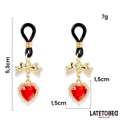 LATETOBED BDSM LINE - GEM PENDANT NIPPLE CLAMPS