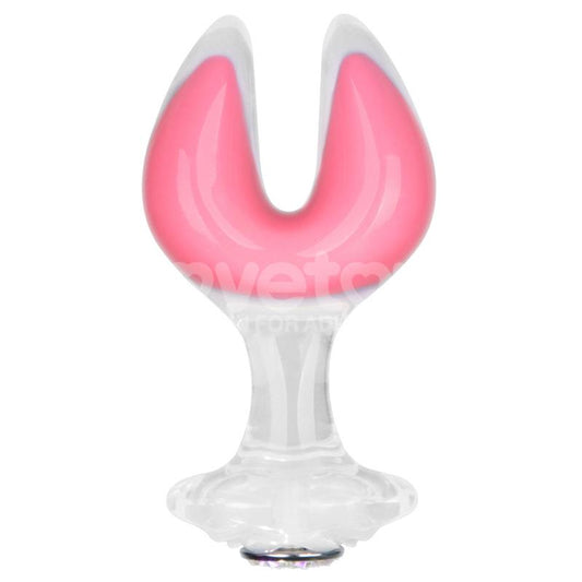 LOVETOY - GEMORIA SILICONE BUTT PLUG DUAL CRESCENT-SHAPED TIP GLOW DARK