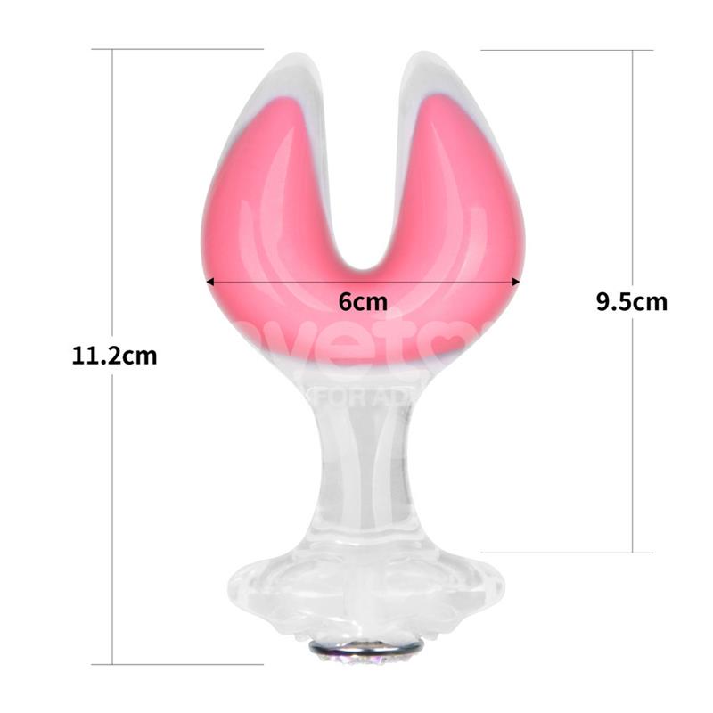 LOVETOY - GEMORIA SILICONE BUTT PLUG DUAL CRESCENT-SHAPED TIP GLOW DARK