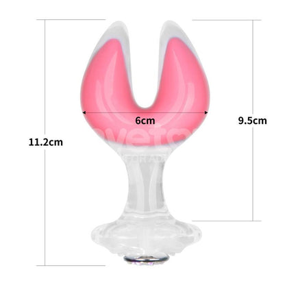 LOVETOY - GEMORIA SILICONE BUTT PLUG DUAL CRESCENT-SHAPED TIP GLOW DARK