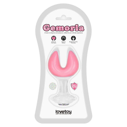 LOVETOY - GEMORIA SILICONE BUTT PLUG DUAL CRESCENT-SHAPED TIP GLOW DARK