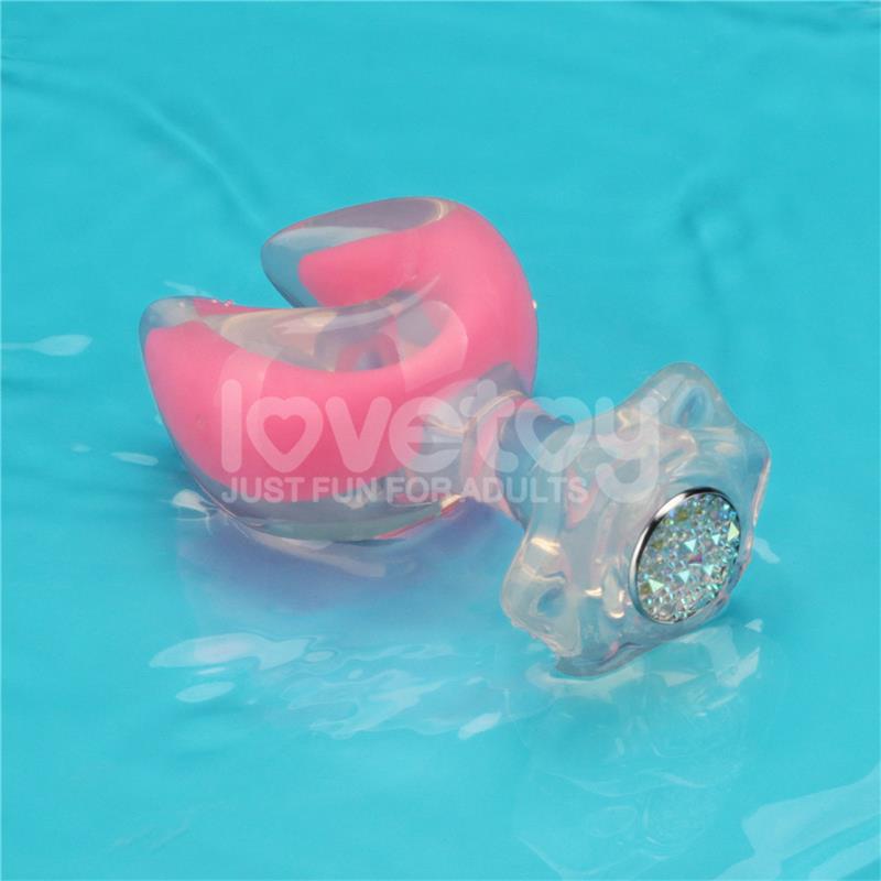 LOVETOY - GEMORIA SILICONE BUTT PLUG DUAL CRESCENT-SHAPED TIP GLOW DARK