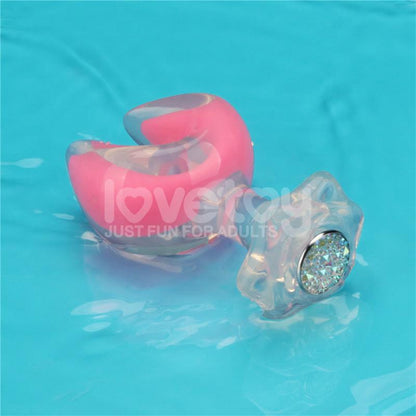 LOVETOY - GEMORIA SILICONE BUTT PLUG DUAL CRESCENT-SHAPED TIP GLOW DARK