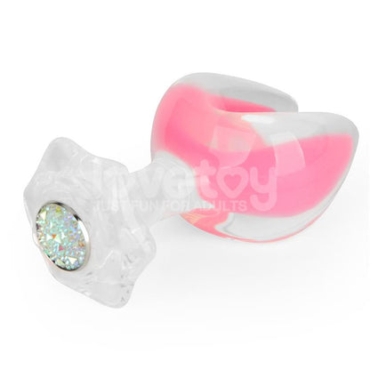 LOVETOY - GEMORIA SILICONE BUTT PLUG DUAL CRESCENT-SHAPED TIP GLOW DARK