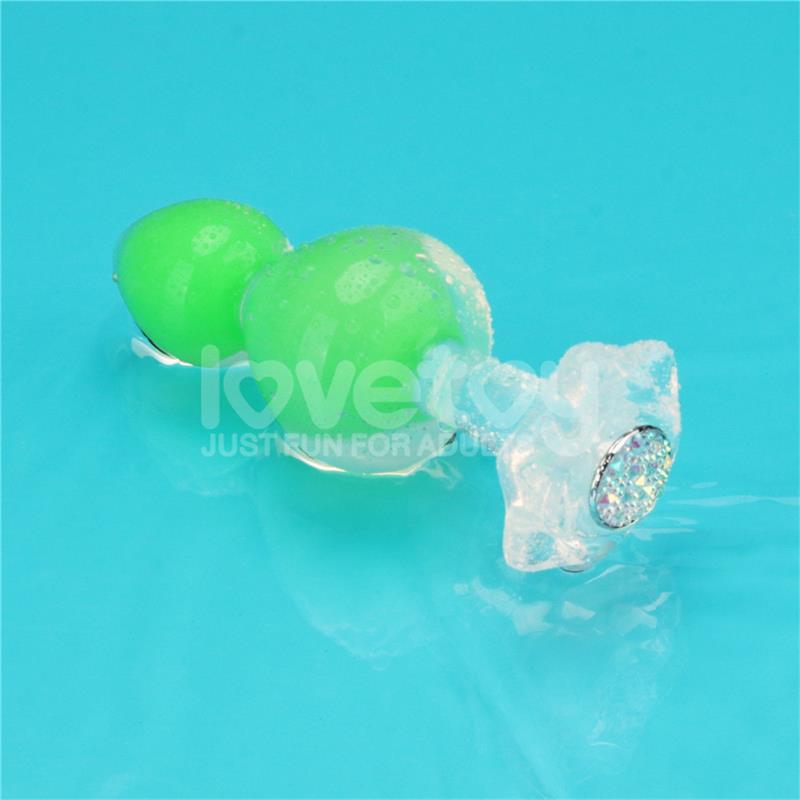 LOVETOY - GEMORIA SILICONE BUTT PLUG INTERNAL STEEL BALL GLOW IN DARK