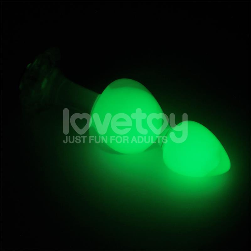 LOVETOY - GEMORIA SILICONE BUTT PLUG INTERNAL STEEL BALL GLOW IN DARK