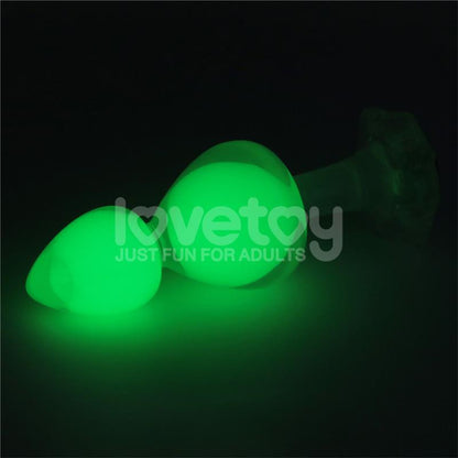 LOVETOY - GEMORIA SILICONE BUTT PLUG INTERNAL STEEL BALL GLOW IN DARK