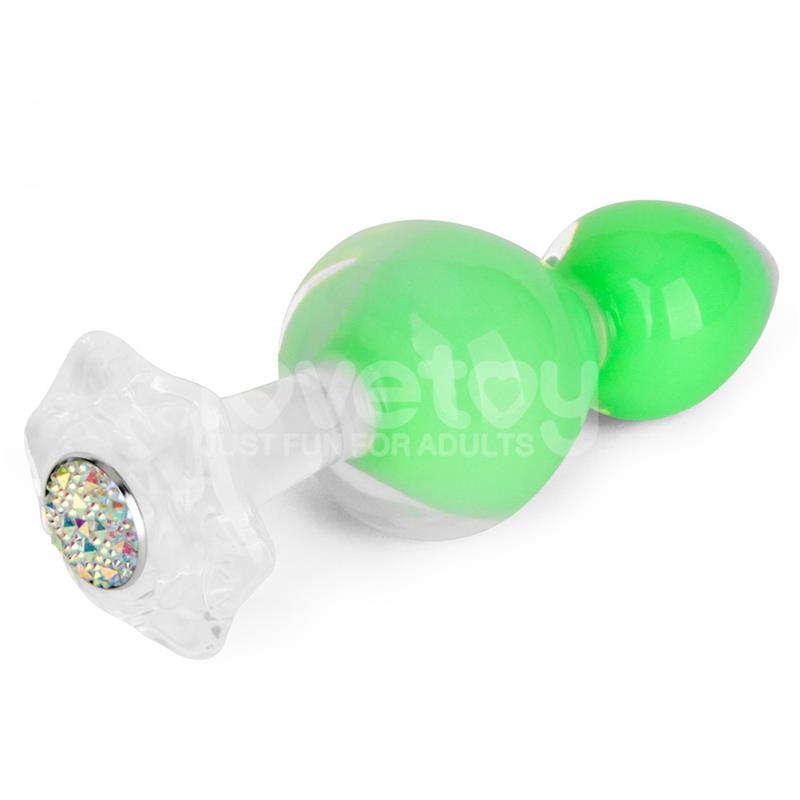 LOVETOY - GEMORIA SILICONE BUTT PLUG INTERNAL STEEL BALL GLOW IN DARK