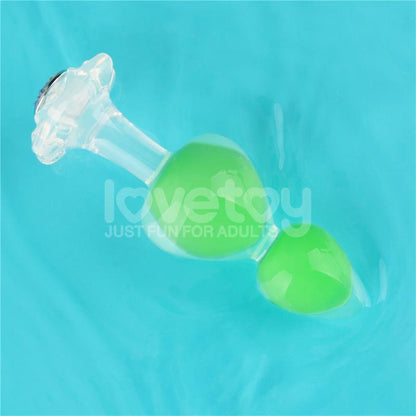 LOVETOY - GEMORIA SILICONE BUTT PLUG INTERNAL STEEL BALL GLOW IN DARK