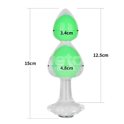 LOVETOY - GEMORIA SILICONE BUTT PLUG INTERNAL STEEL BALL GLOW IN DARK