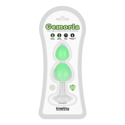 LOVETOY - GEMORIA SILICONE BUTT PLUG INTERNAL STEEL BALL GLOW IN DARK