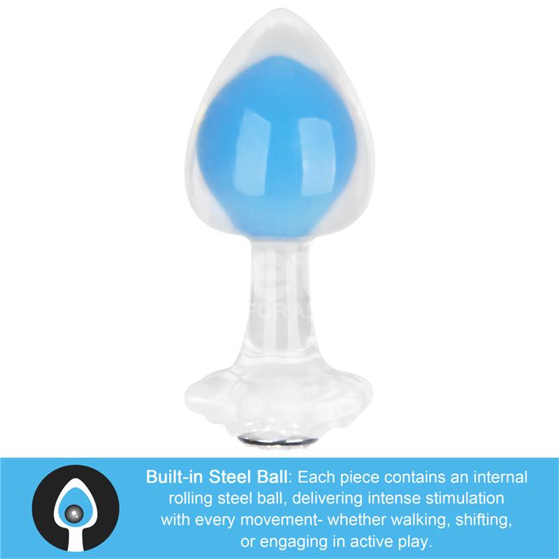 LOVETOY - GEMORIA SILICONE BUTT PLUG INTERNAL STEEL BALL GLOW IN THE DARK