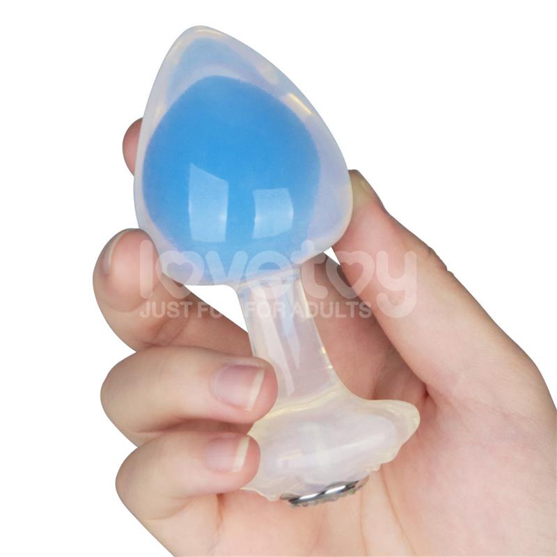 LOVETOY - GEMORIA SILICONE BUTT PLUG INTERNAL STEEL BALL GLOW IN THE DARK