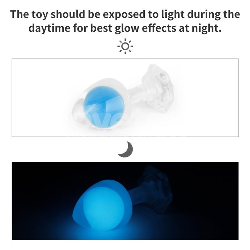 LOVETOY - GEMORIA SILICONE BUTT PLUG INTERNAL STEEL BALL GLOW IN THE DARK