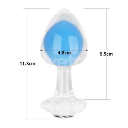 LOVETOY - GEMORIA SILICONE BUTT PLUG INTERNAL STEEL BALL GLOW IN THE DARK