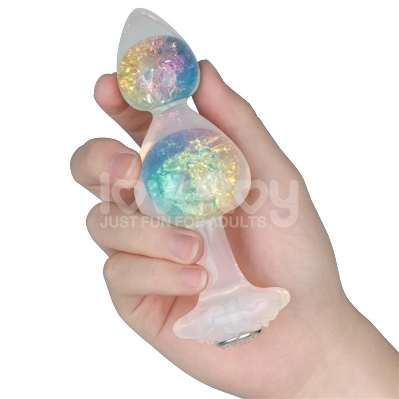 LOVETOY - GEMORIA SILICONE BUTT PLUG WITH CRYSTAL SPHERE MULTICOLOR
