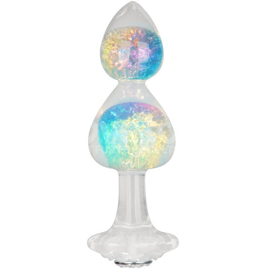 LOVETOY - GEMORIA SILICONE BUTT PLUG WITH CRYSTAL SPHERE MULTICOLOR