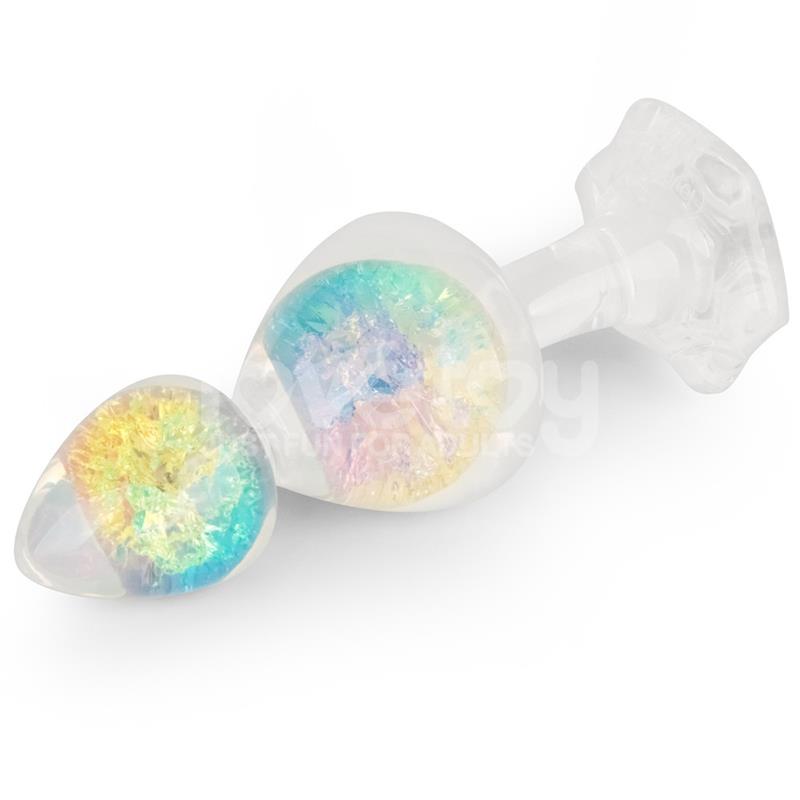 LOVETOY - GEMORIA SILICONE BUTT PLUG WITH CRYSTAL SPHERE MULTICOLOR