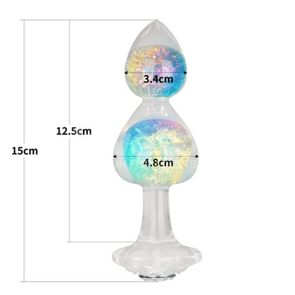 LOVETOY - GEMORIA SILICONE BUTT PLUG WITH CRYSTAL SPHERE MULTICOLOR