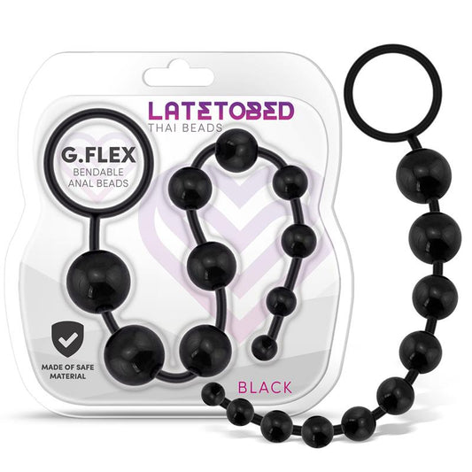 LATETOBED - G.FLEX BENDABLE THAI ANAL BEADS BLACK