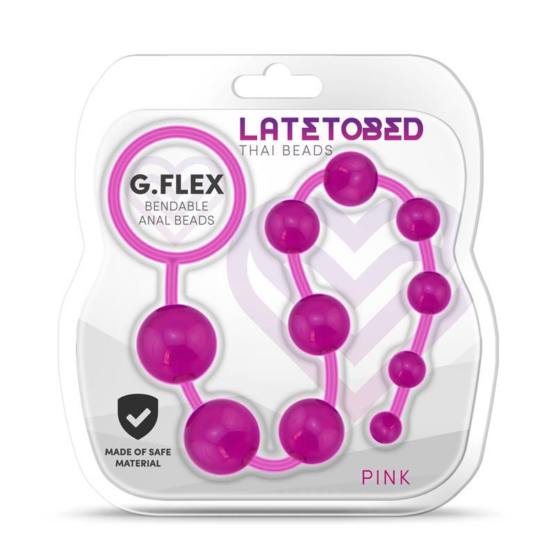 LATETOBED - G.FLEX BENDABLE THAI ANAL BEADS PINK