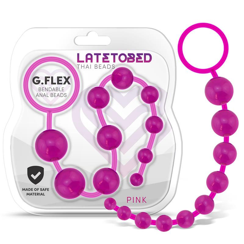 LATETOBED - G.FLEX BENDABLE THAI ANAL BEADS PINK