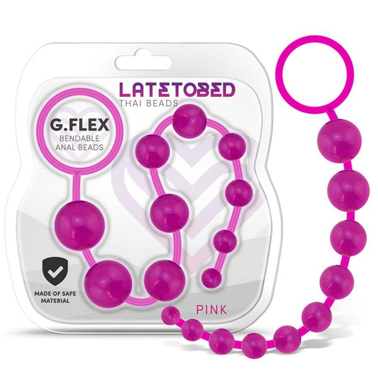 LATETOBED - G.FLEX BENDABLE THAI ANAL BEADS PINK