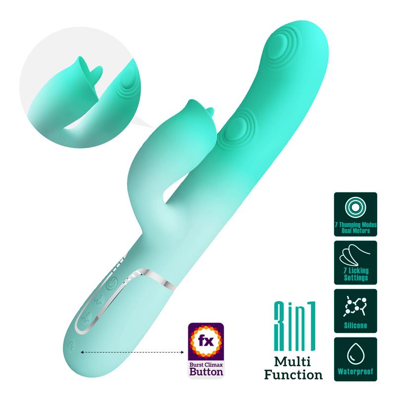 PRETTYLOVE - GIGI RABBIT VIBRATOR THUMPING AND LICKING