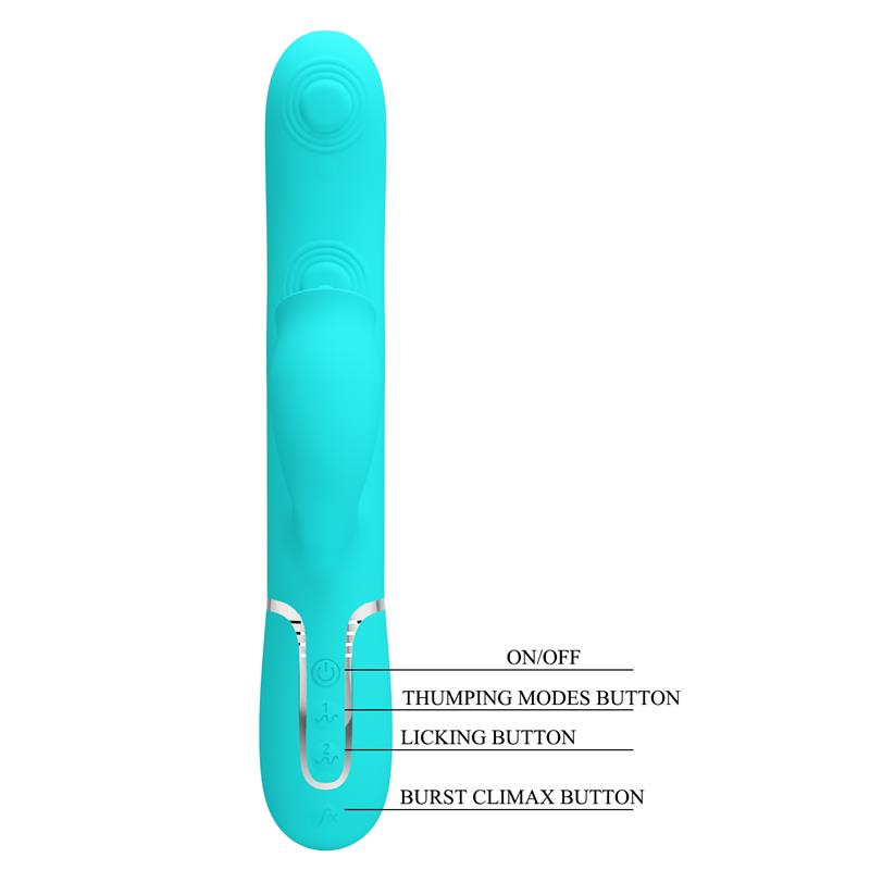 PRETTYLOVE - GIGI VIBRATOR LICKING AND THUMPING TURQUOISE