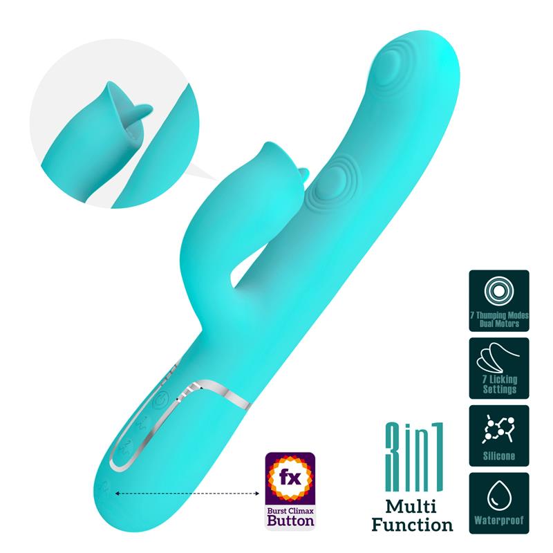 PRETTYLOVE - GIGI VIBRATOR LICKING AND THUMPING TURQUOISE