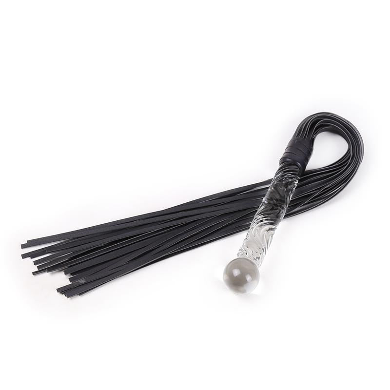 LATETOBED BDSM LINE - GLASS HANDLE FLOGGER 70 CM