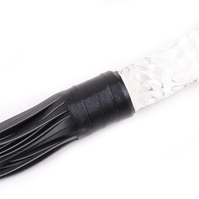 LATETOBED BDSM LINE - GLASS HANDLE FLOGGER 70 CM