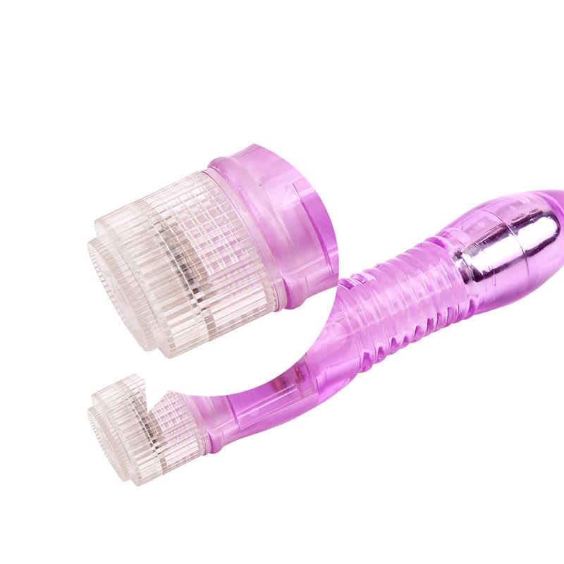 CHISA - VIBRADOR DE DOBLE SONDA GLITTERS MORADO