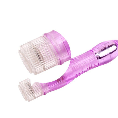 CHISA - VIBRADOR DE DOBLE SONDA GLITTERS MORADO