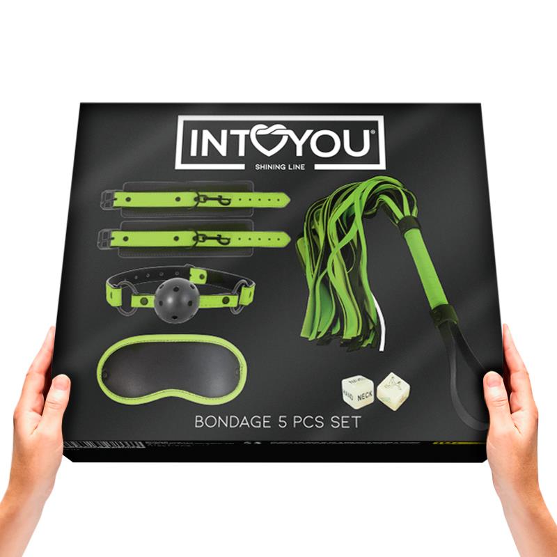 INTOYOU SHINING LINE - CONJUNTO DE BONDAGE QUE BRILLA EN LA OSCURIDAD DE 5 PZAS