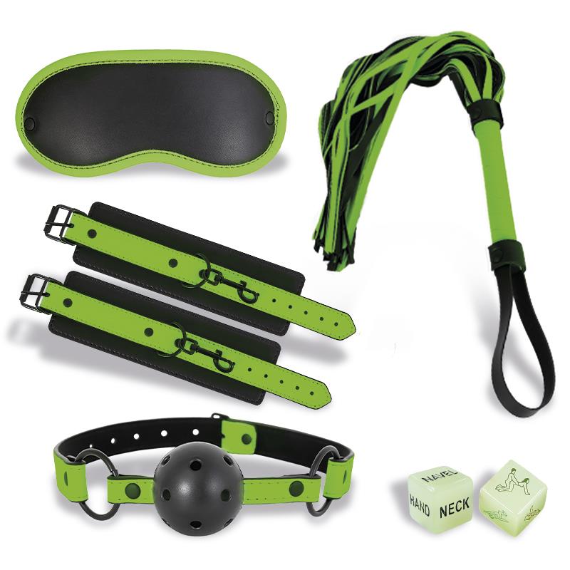 INTOYOU SHINING LINE - CONJUNTO DE BONDAGE QUE BRILLA EN LA OSCURIDAD DE 5 PZAS