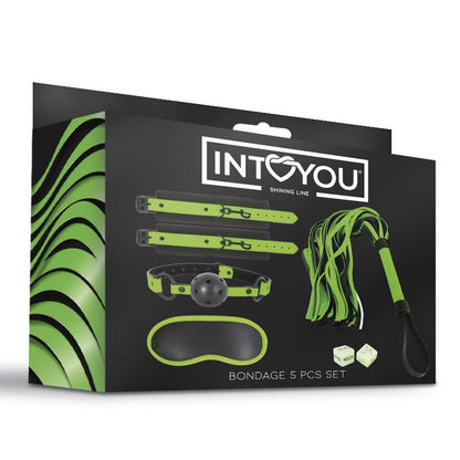 INTOYOU SHINING LINE - CONJUNTO DE BONDAGE QUE BRILLA EN LA OSCURIDAD DE 5 PZAS