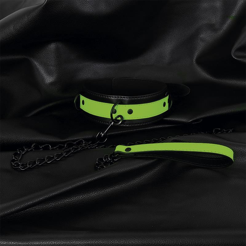 INTOYOU SHINING LINE - GLOW IN THE DARK COLLAR WITH LEASH