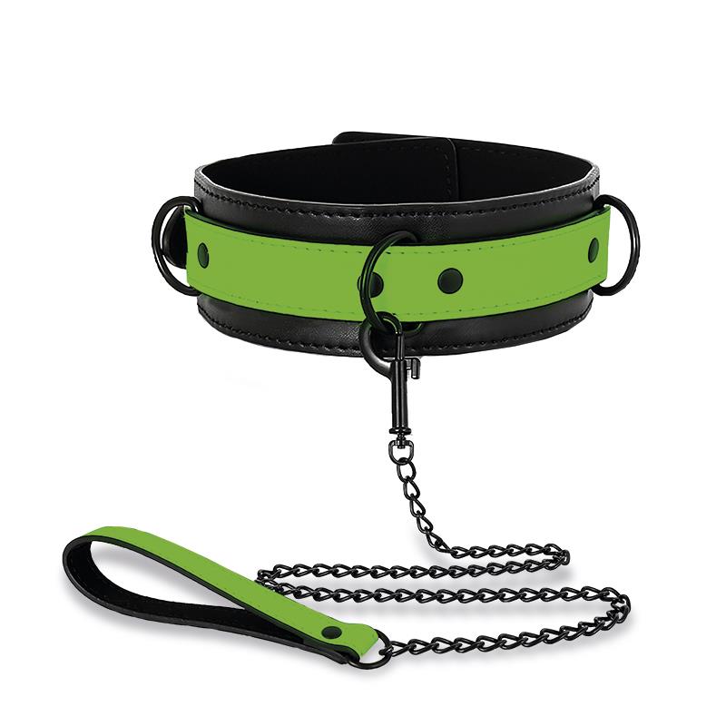 INTOYOU SHINING LINE - GLOW IN THE DARK COLLAR WITH LEASH