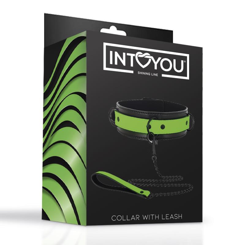 INTOYOU SHINING LINE - GLOW IN THE DARK COLLAR WITH LEASH