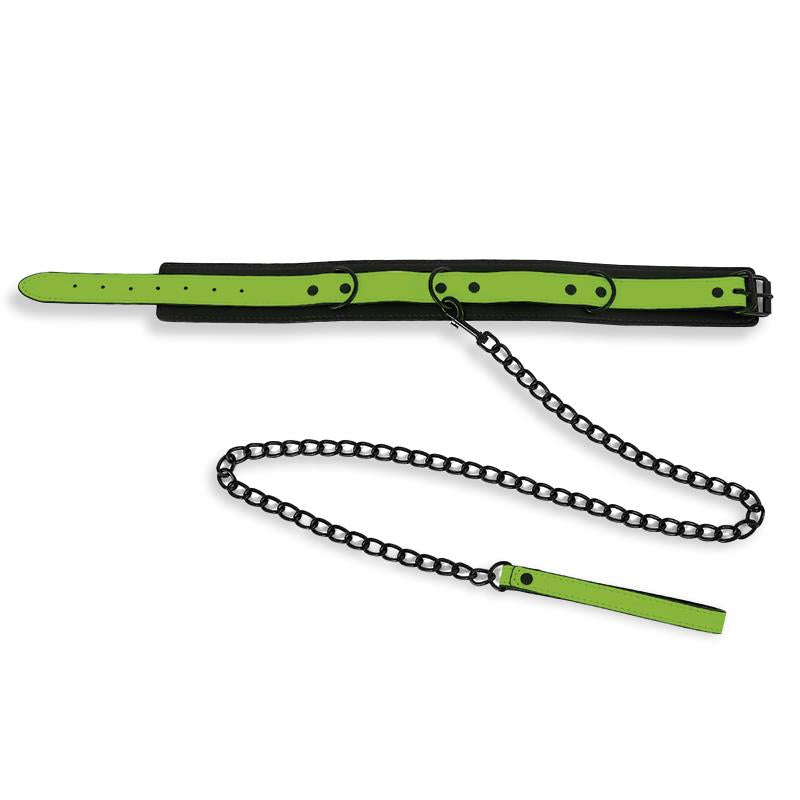 INTOYOU SHINING LINE - GLOW IN THE DARK COLLAR WITH LEASH