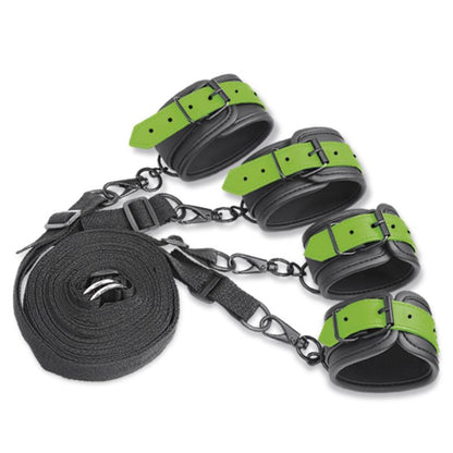 INTOYOU SHINING LINE - GLOW IN THE DARK CUFFS AND RESTRAINTS BED SET