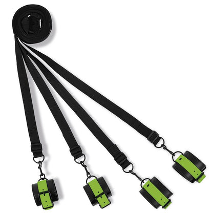 INTOYOU SHINING LINE - GLOW IN THE DARK CUFFS AND RESTRAINTS BED SET