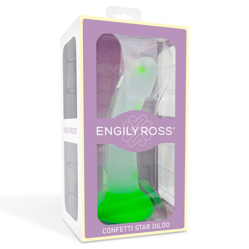 DILDOX BY ENGILY ROSS - GLOW-IN-THE-DARK DILDO CONFETTI STAR 17 CM